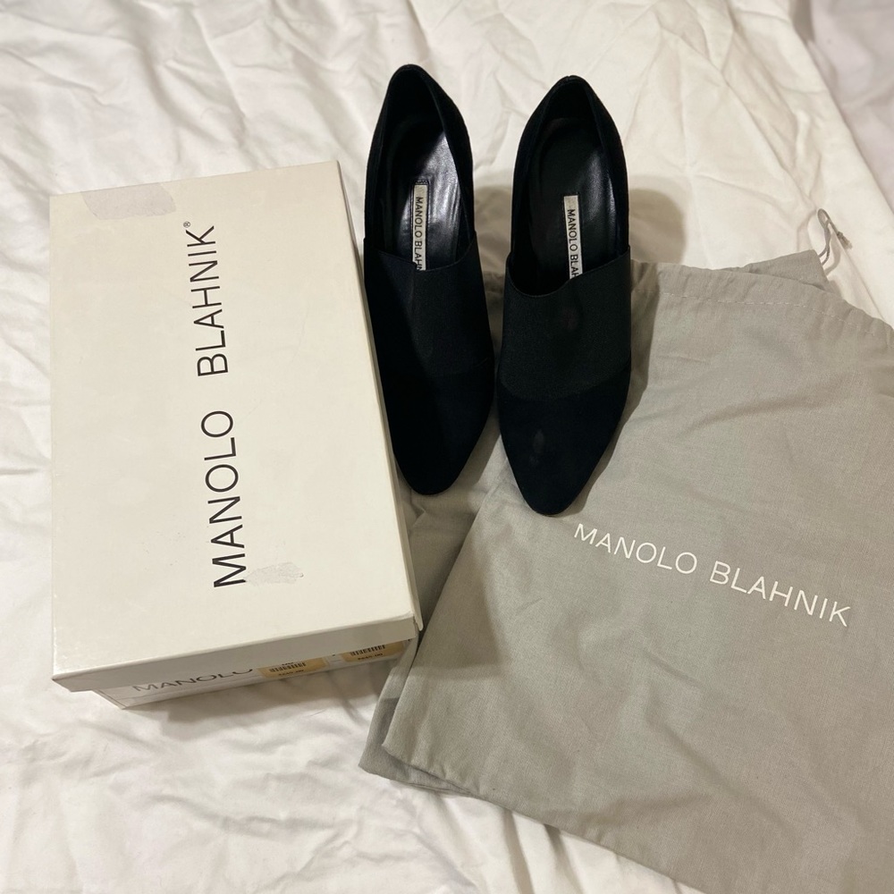 Manolo Blahnik black booties size 6.5